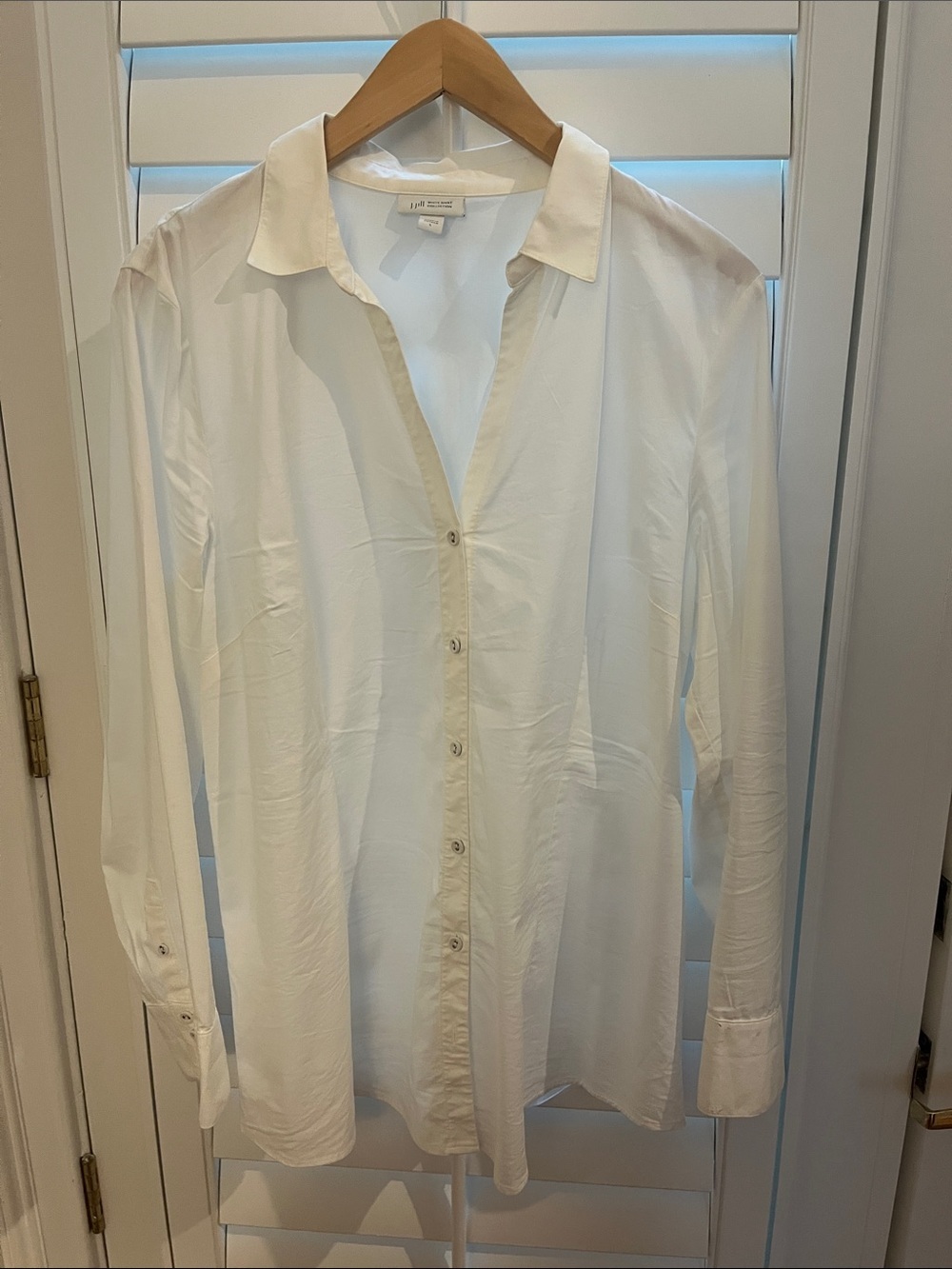 Talbots White Long-Sleeve Button-Down Shirt